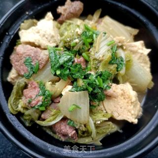 白菜鸡汤炖豆腐的做法步骤：16