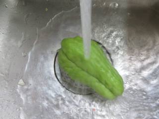 黑木耳毛豆炒佛手瓜的做法步骤：3