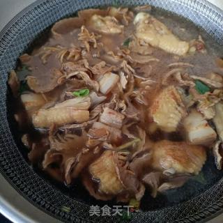 鸡翅花肉烧笋干的做法步骤：17