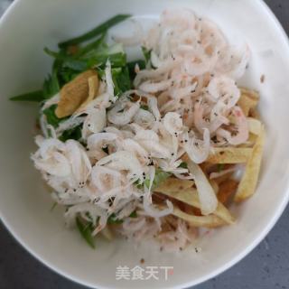 大葱虾皮拌油渣的做法步骤：5
