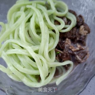 肉沫鸡枞花卤菠菜面的做法步骤：14