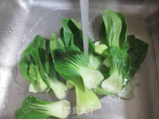 绿豆芽青菜拌荞麦饼皮的做法步骤：3