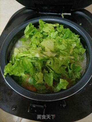 生菜瘦肉粥的做法步骤：7