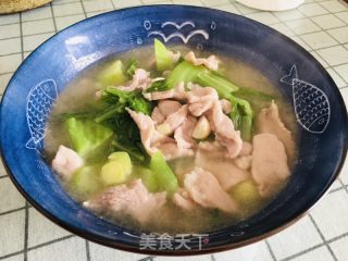 芥兰肉片汤的做法步骤：11