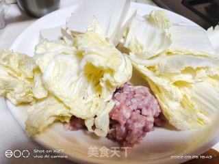 白菜豆腐烧肉末的做法步骤：1