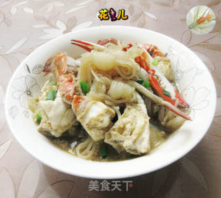 梭子蟹煮魔芋结的做法
