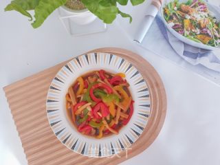 彩椒炒杏鲍菇的做法步骤：11