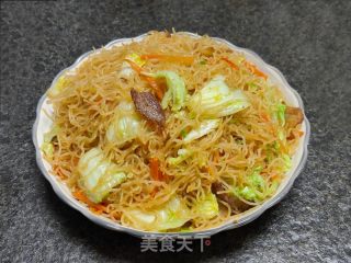 五花肉白菜炒米粉的做法步骤：12