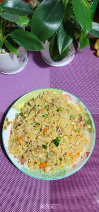 鸡肉粒蛋炒饭的做法步骤：10