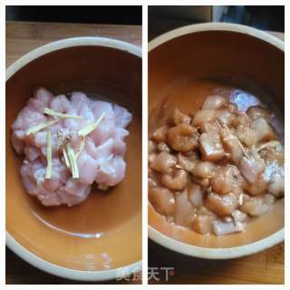 青瓜炒肉丁的做法步骤：2