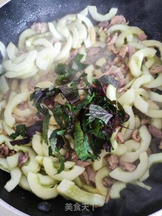 紫苏肉丝炒白瓜的做法步骤：8