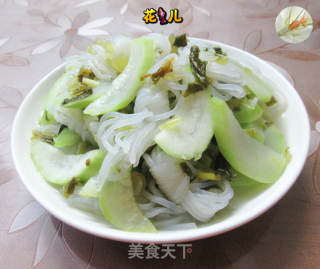 咸菜夜开花炒魔芋结的做法
