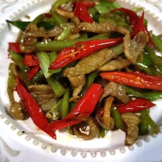 辣椒炒鸡皮的做法步骤：11