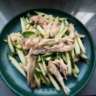 荷兰黄瓜拌乌鸡肉的做法步骤：10