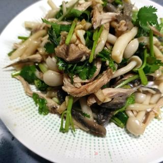 白玉菇香菜拌乌鸡的做法步骤：13