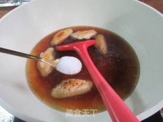 鸡翅中烧菜芯的做法步骤：6