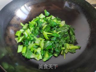 青菜炒豆皮的做法步骤：5