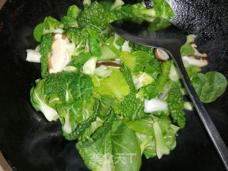香菇小白菜的做法步骤：3