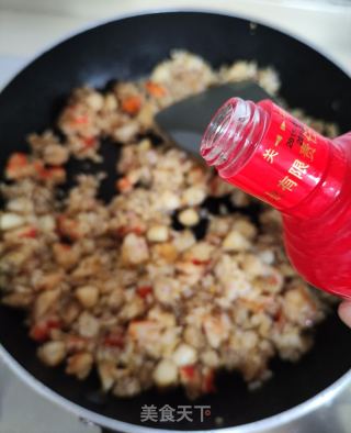 九层塔虾干炒饭的做法步骤：11