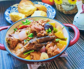 炖鸡块贴玉米面饼子的做法步骤：17