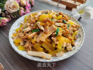 南瓜豆腐炒肉丝的做法步骤：8