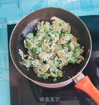 鹅蛋炒香菜的做法步骤：7