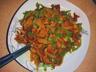 青椒榨菜肉丝的做法步骤：8