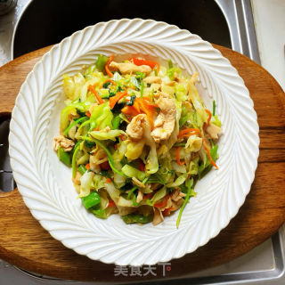 包菜炒鸡胸肉的做法步骤：11