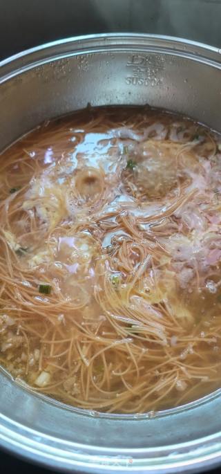 肉末榨菜面线糊的做法步骤：6