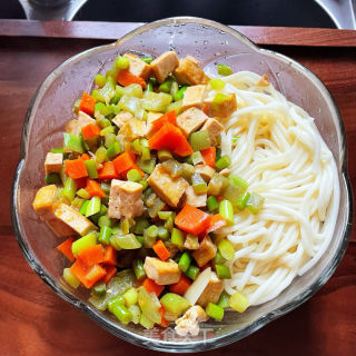 蒜苔豆腐拌面的做法步骤：9