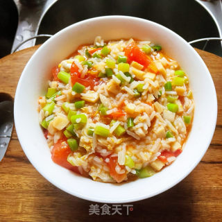 番茄鸡蛋烩饭的做法