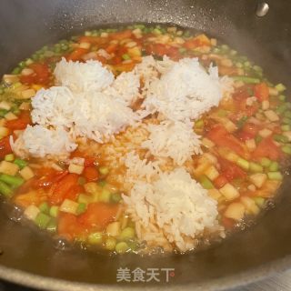 番茄鸡蛋烩饭的做法步骤：8