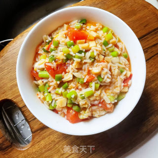 番茄鸡蛋烩饭的做法步骤：11