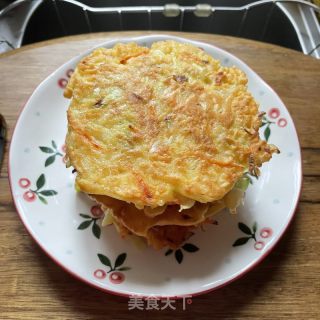 胡萝卜包菜鸡蛋饼的做法步骤：7