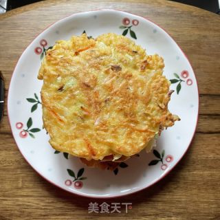 胡萝卜包菜鸡蛋饼的做法步骤：8