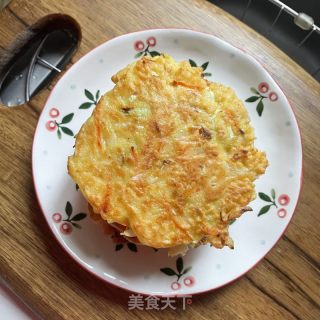 胡萝卜包菜鸡蛋饼的做法步骤：9