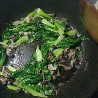 肉片塔菜炒小鸡枞菌的做法步骤：12