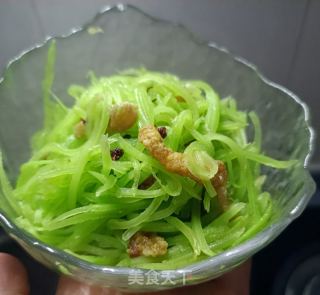 莴笋丝炒油渣的做法步骤：9