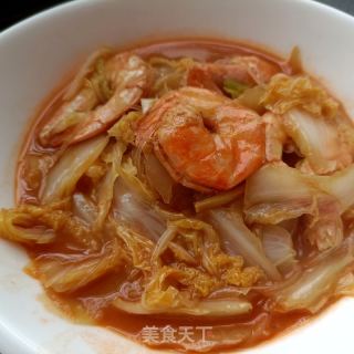 白菜粉丝炖大虾的做法步骤：17