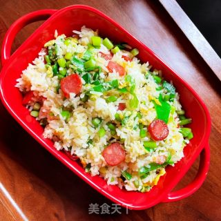 香肠蒜苔炒饭