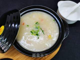 干贝虾仁蔬菜粥的做法步骤：11