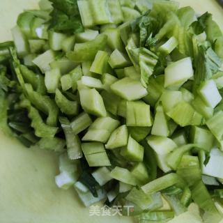 肉丁芥菜炒饭的做法步骤：4