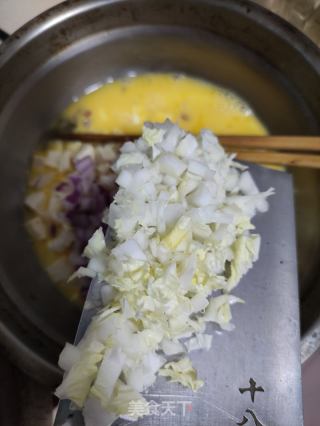 白菜洋葱豆腐粒煎蛋的做法步骤：7