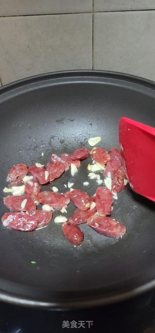腊肠炒芥菜的做法步骤：7