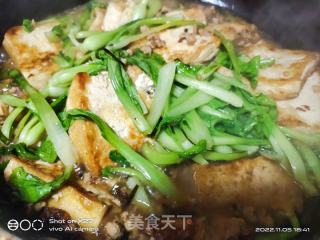 鸡毛菜烧豆腐的做法步骤：5