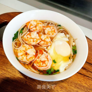 虾仁鸡蛋汤面的做法步骤：6