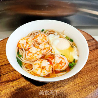 虾仁鸡蛋汤面的做法步骤：8