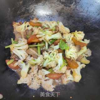 五花肉炒花菜的做法步骤：12