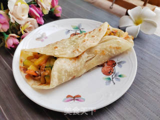 南瓜肉丝手抓饼的做法
