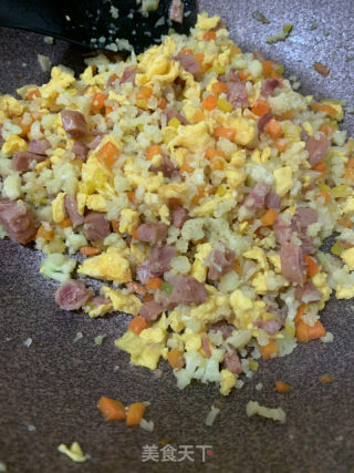 椰菜花炒飯（減肥炒飯）的做法步骤：12